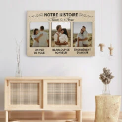 Notre Histore - Cadeau Personnalisé | Toile Pour Couples Amoureux -Vivelamode Soldes Magasin FR 0631C3