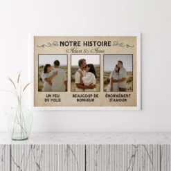Notre Histore - Cadeau Personnalisé | Poster Pour Couples Amoureux -Vivelamode Soldes Magasin FR 0631S3
