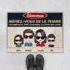 Méfiez-vous De La Femme - Cadeau Personnalisé | Paillasson Pour Famille