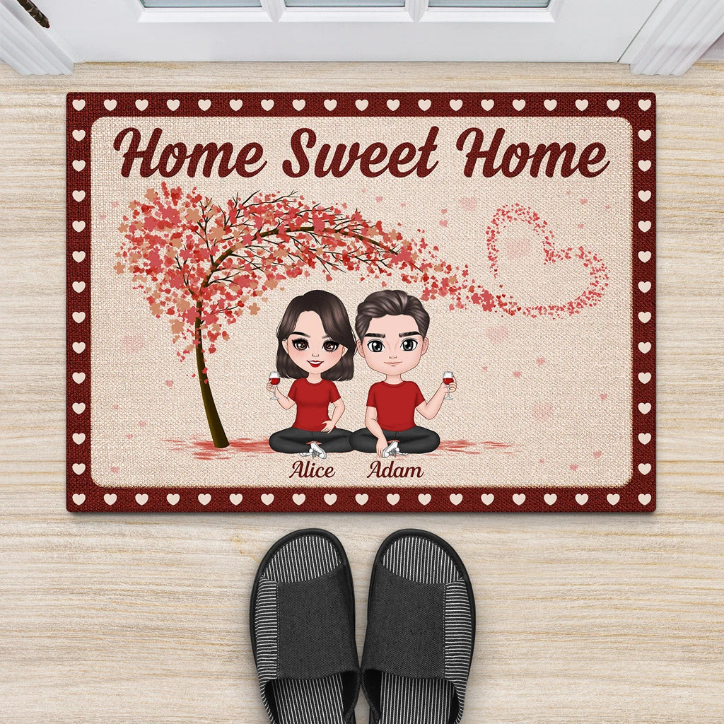Home Sweet Home - Cadeau Personnalisé - Paillasson Pour Couples/Amoureux 2 Home Sweet Home - Cadeau Personnalisé - Paillasson Pour Couples/Amoureux – Image 2