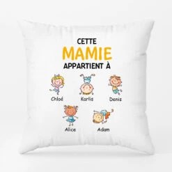 Coussin Cette Mamie Appartient À Version Enfant Espiègle Personnalisé