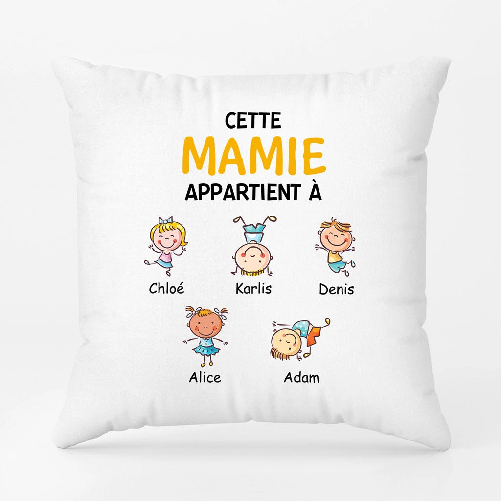 Coussin Cette Mamie Appartient À Version Enfant Espiègle Personnalisé 1 Coussin Cette Mamie Appartient À Version Enfant Espiègle Personnalisé