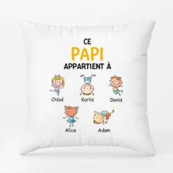 Coussin Ce Papa Appartient À Version Enfant Espiègle Personnalisé