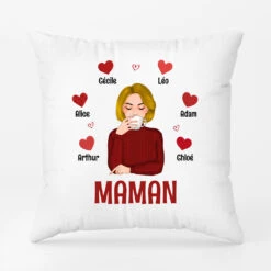 Dessin De Maman - Coussin Personnalisé Prénom Coeur