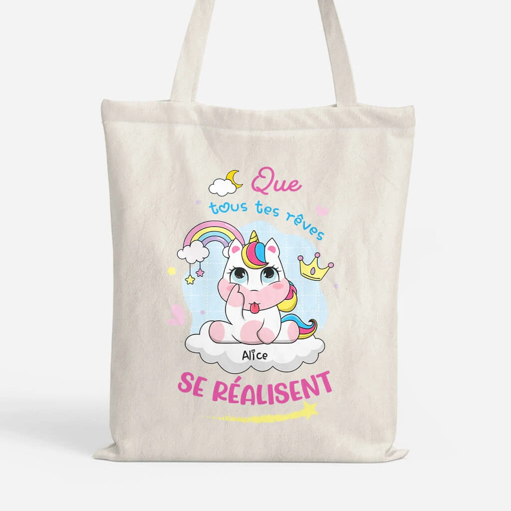 Que Tous Tes Rêves Se Réalisent - Cadeau Personnalisé | Tote Bag Pour Enfant 1 Que Tous Tes Rêves Se Réalisent - Cadeau Personnalisé | Tote Bag Pour Enfant