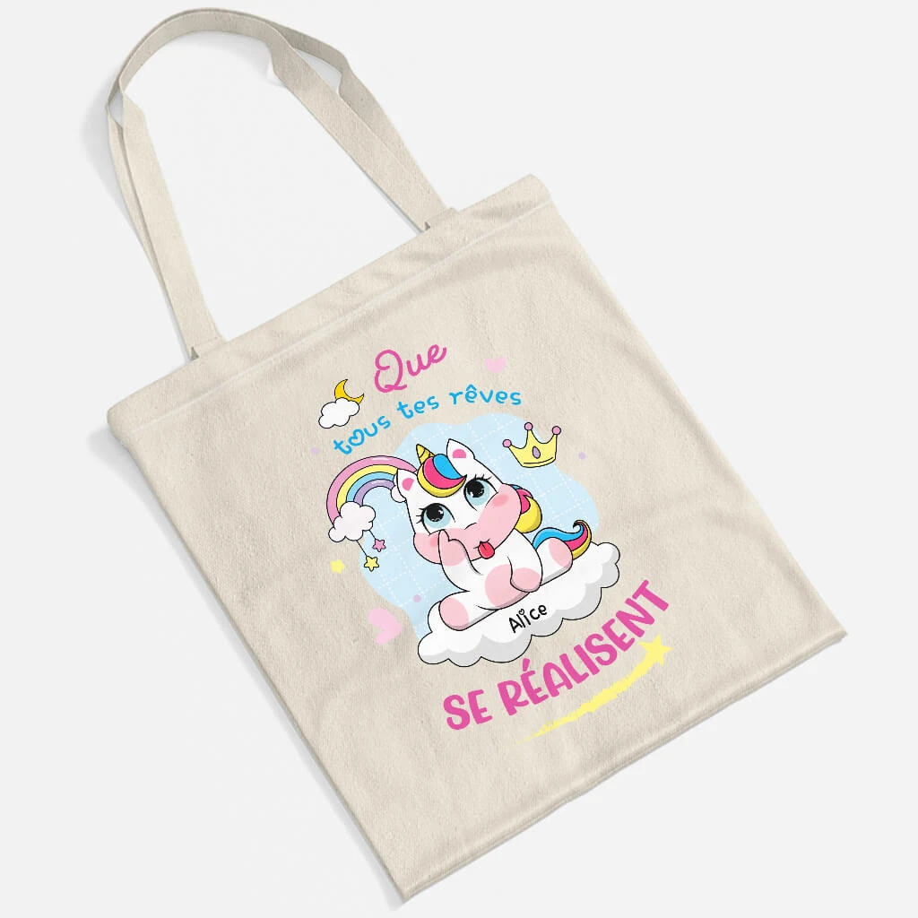 Que Tous Tes Rêves Se Réalisent - Cadeau Personnalisé | Tote Bag Pour Enfant 2 Que Tous Tes Rêves Se Réalisent - Cadeau Personnalisé | Tote Bag Pour Enfant – Image 2