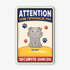 Zone Patrouillée Par Des Chats Design Cartoon 3D - Cadeau Personnalisé | Plaque Pour Amoureux Des Animaux -Vivelamode Soldes Magasin download 12