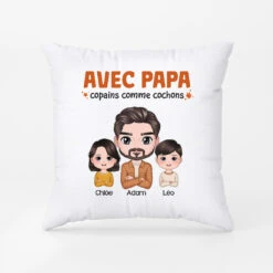 Coussin Copains Comme Cochons Avec Papa Personnalisé