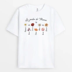 Le Jardin De Mamie Florale - Cadeau Personnalisé | T-shirt Pour Mamie