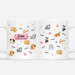 La Folle Aux Chats - Cadeau Personnalisé | Mug Pour Amoureux Des Animaux