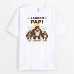 La Bande À Papy Version Gorilles Avec Montagnes - Cadeau Personnalisé | T-shirt Pour Papy