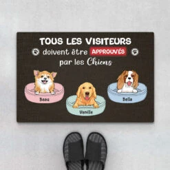 Tous Les Visiteurs Doivent Approuvés Par Les Chiens Mignons - Cadeau Personnalisé | Paillasson Pour Amoureux Des Animaux