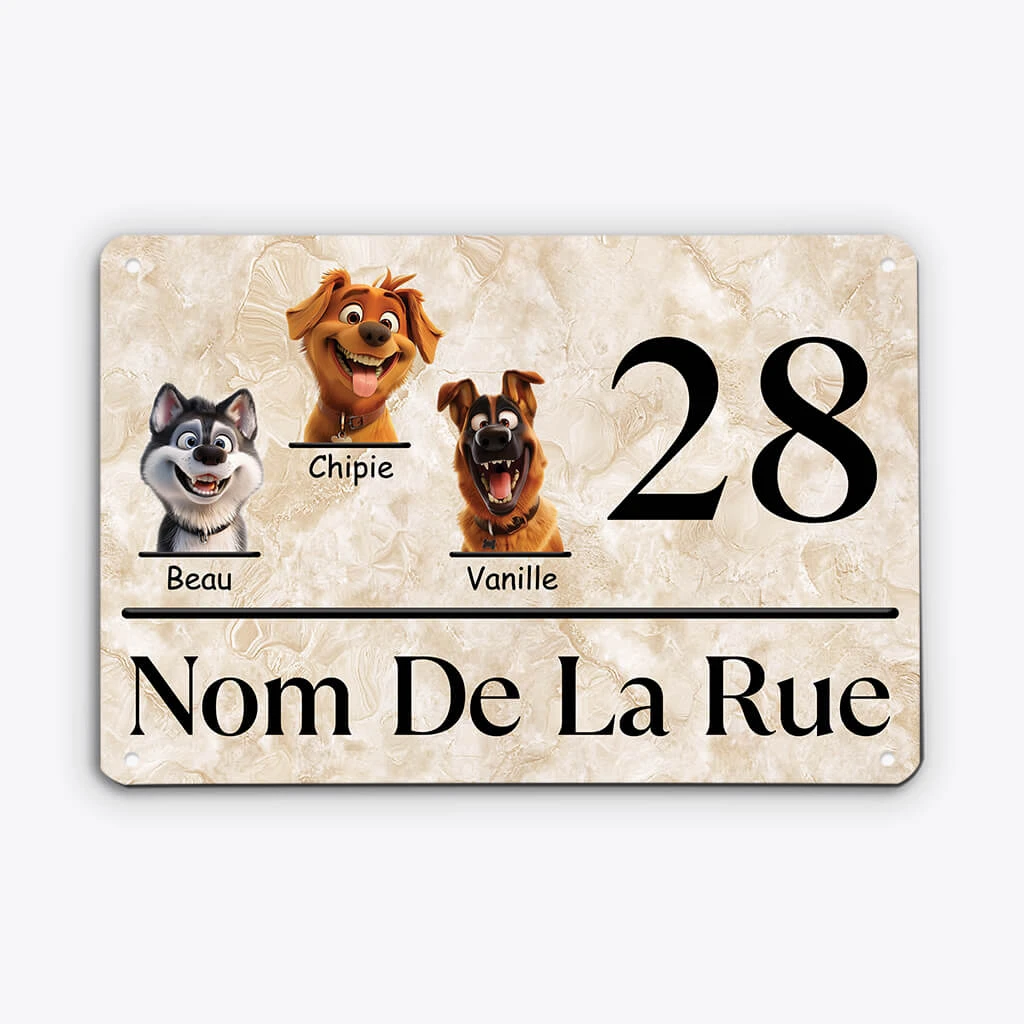 Notre Adresse Version Chiens - Cadeau Personnalisé | Plaque En Métal Pour Amoureux Des Chiens 2 Notre Adresse Version Chiens - Cadeau Personnalisé | Plaque En Métal Pour Amoureux Des Chiens – Image 2
