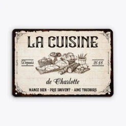 La Cuisine D'Élisabeth - Cadeau Personnalisé | Plaque En Métal Vintage -Vivelamode Soldes Magasin fr2 eaa12064 d716 4abe 82de dcf4fdeeb635